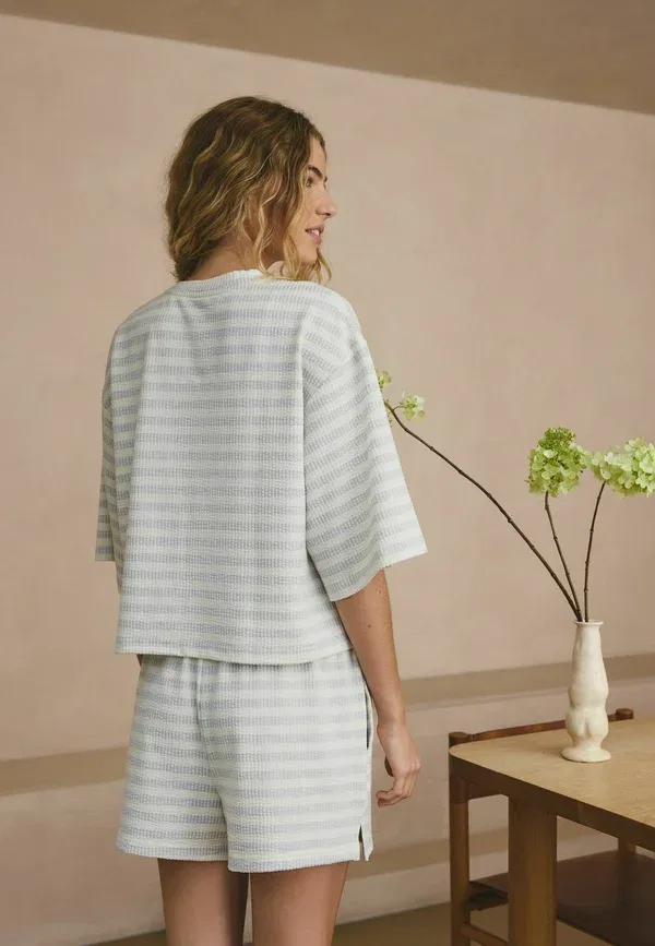 Комплект пижамы rib, Regular fit - textured set, Next, серый полоска — фото 2