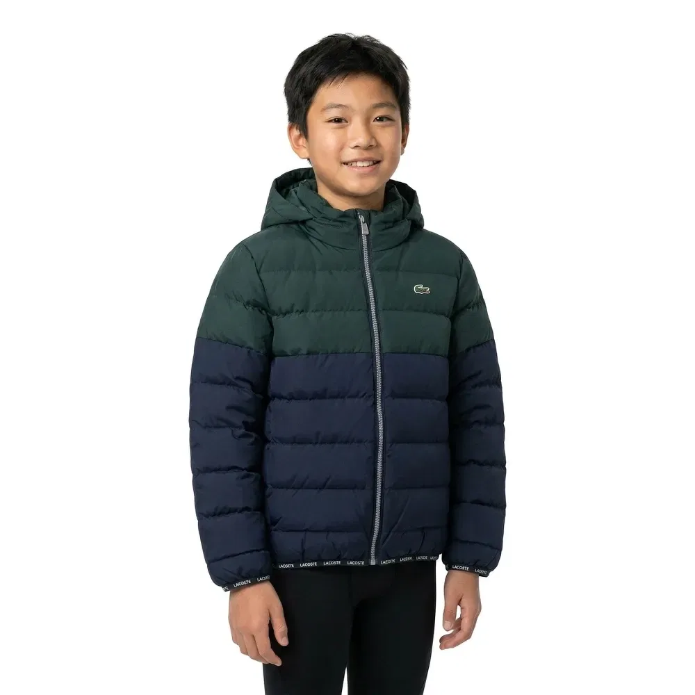 Куртка утепленная Colorblock Midwt Lacoste Kids, зеленый — фото 3
