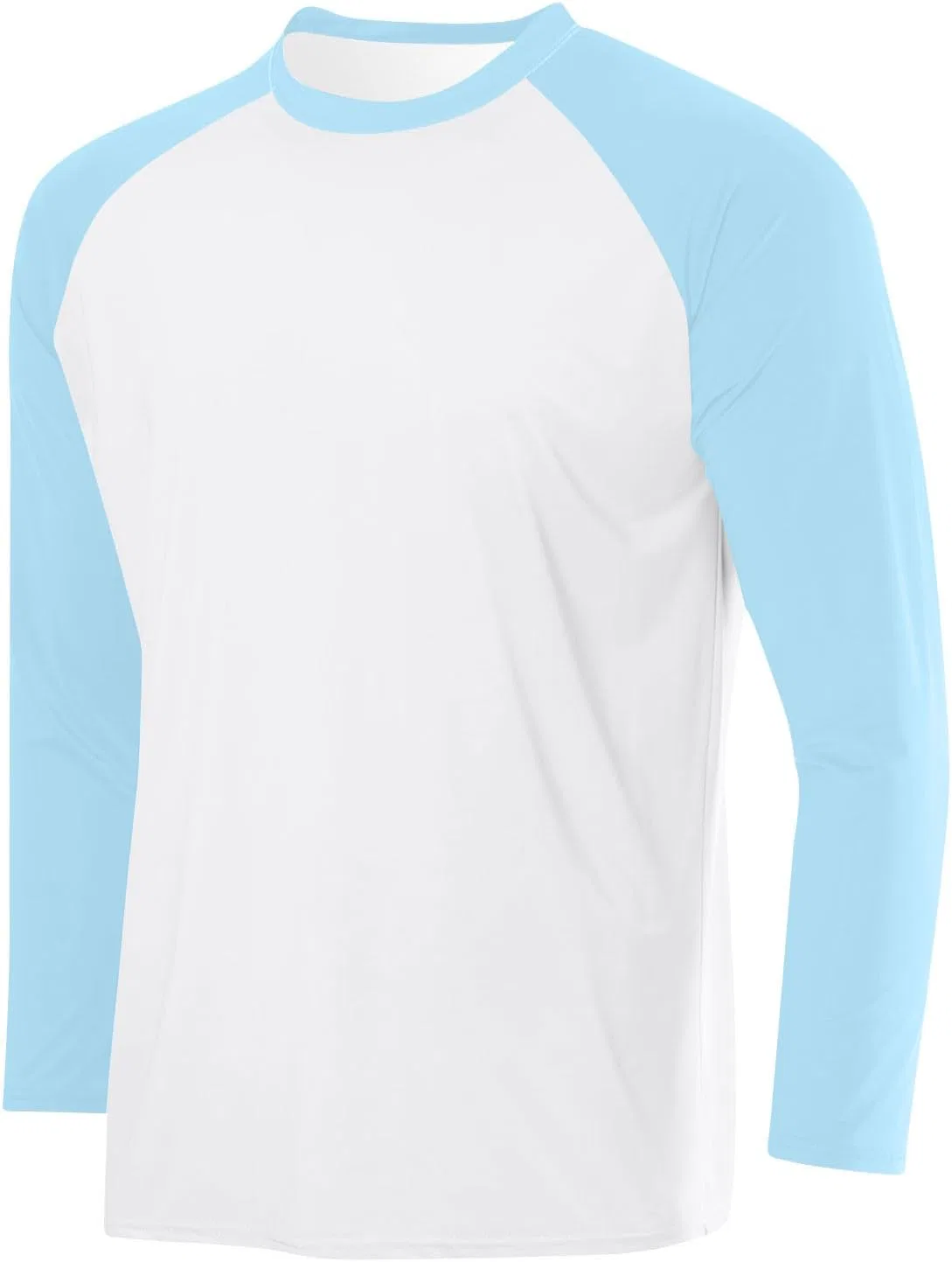 Мужская облегающая футболка с длинным рукавом реглан, Light Blue