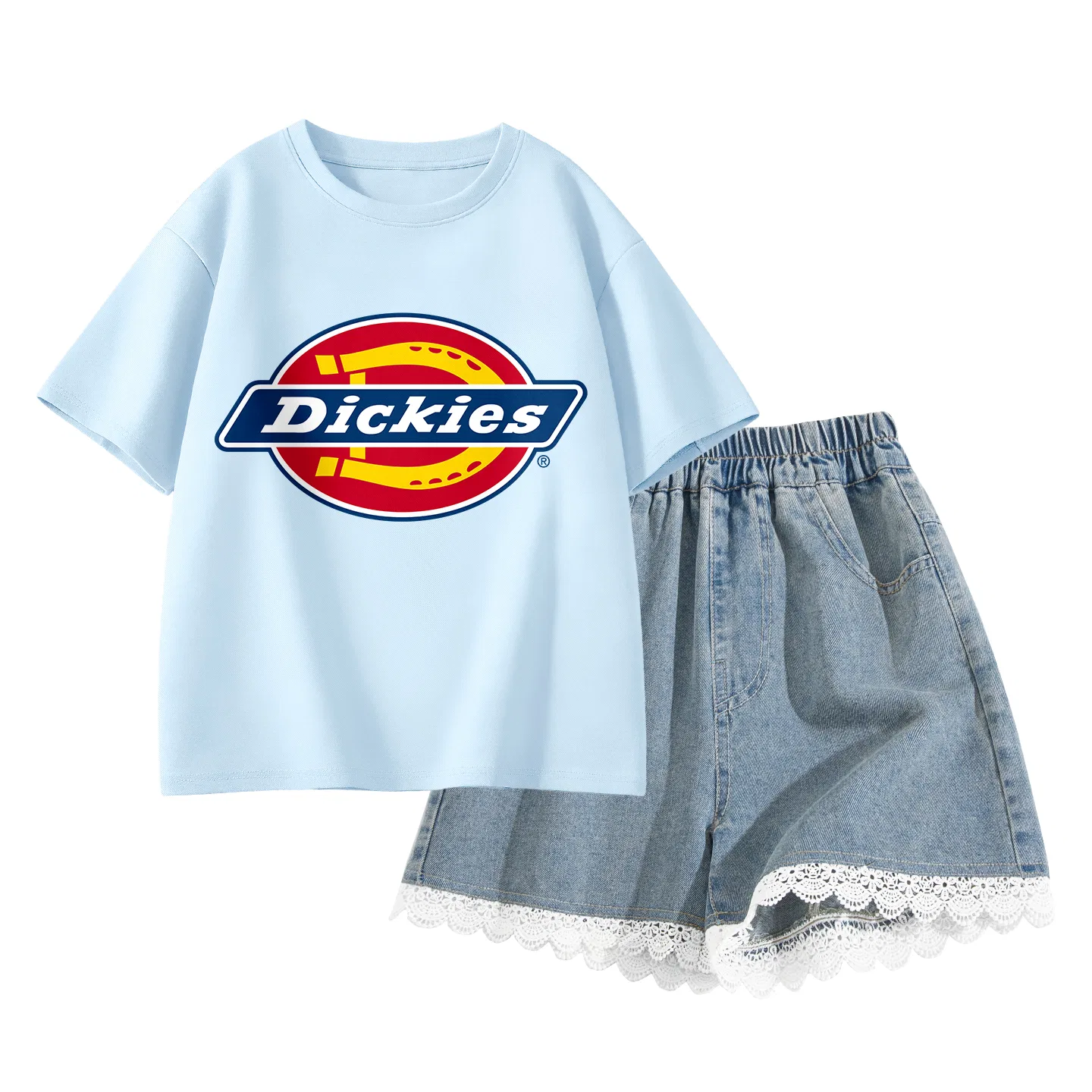 Детский спортивный комплект с круглым вырезом Dickies, Standard Sky Blue/Solid Color Lake Blue