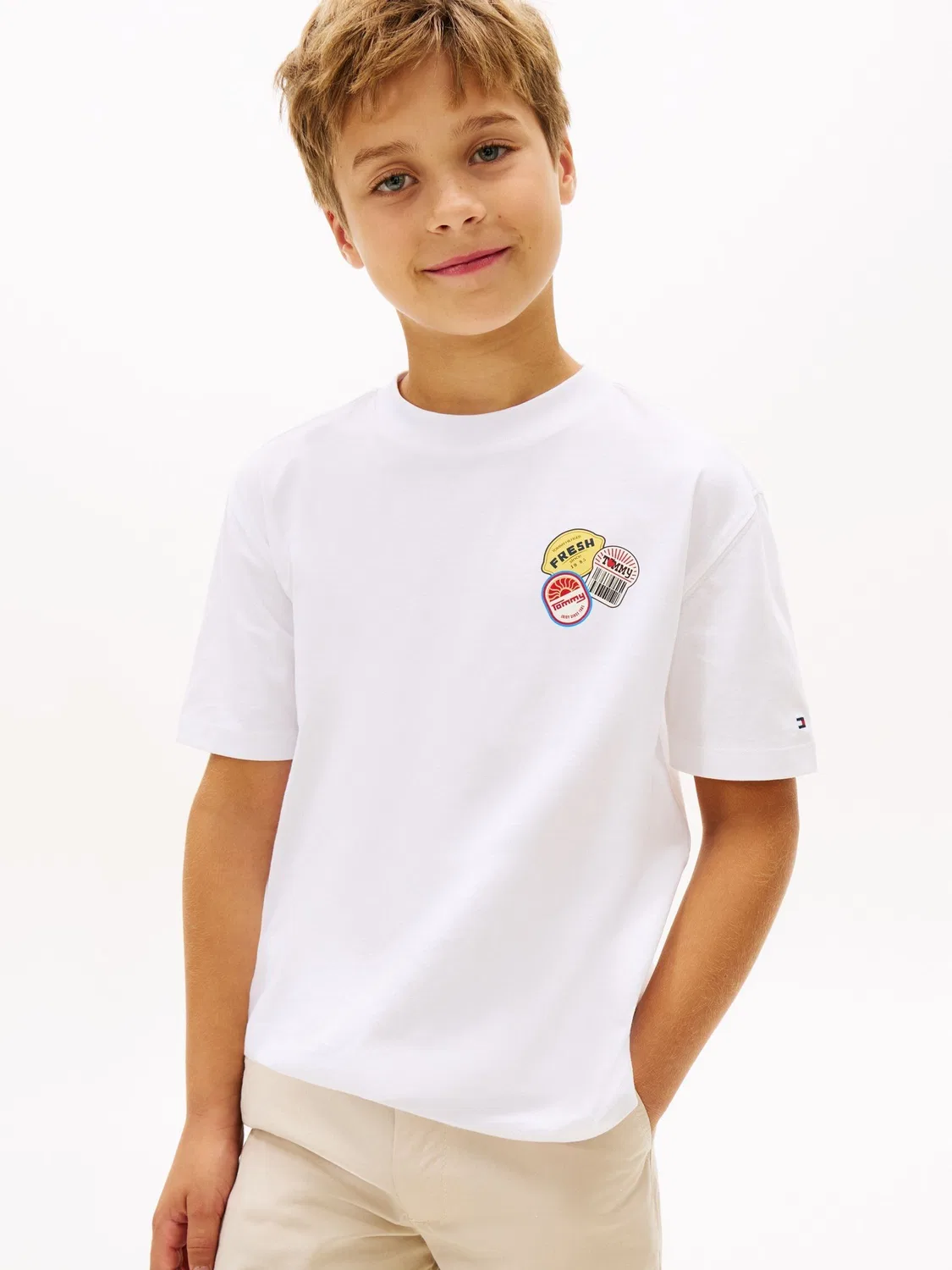 Футболка с принтом Tommy Hilfiger Sticker Print, белый