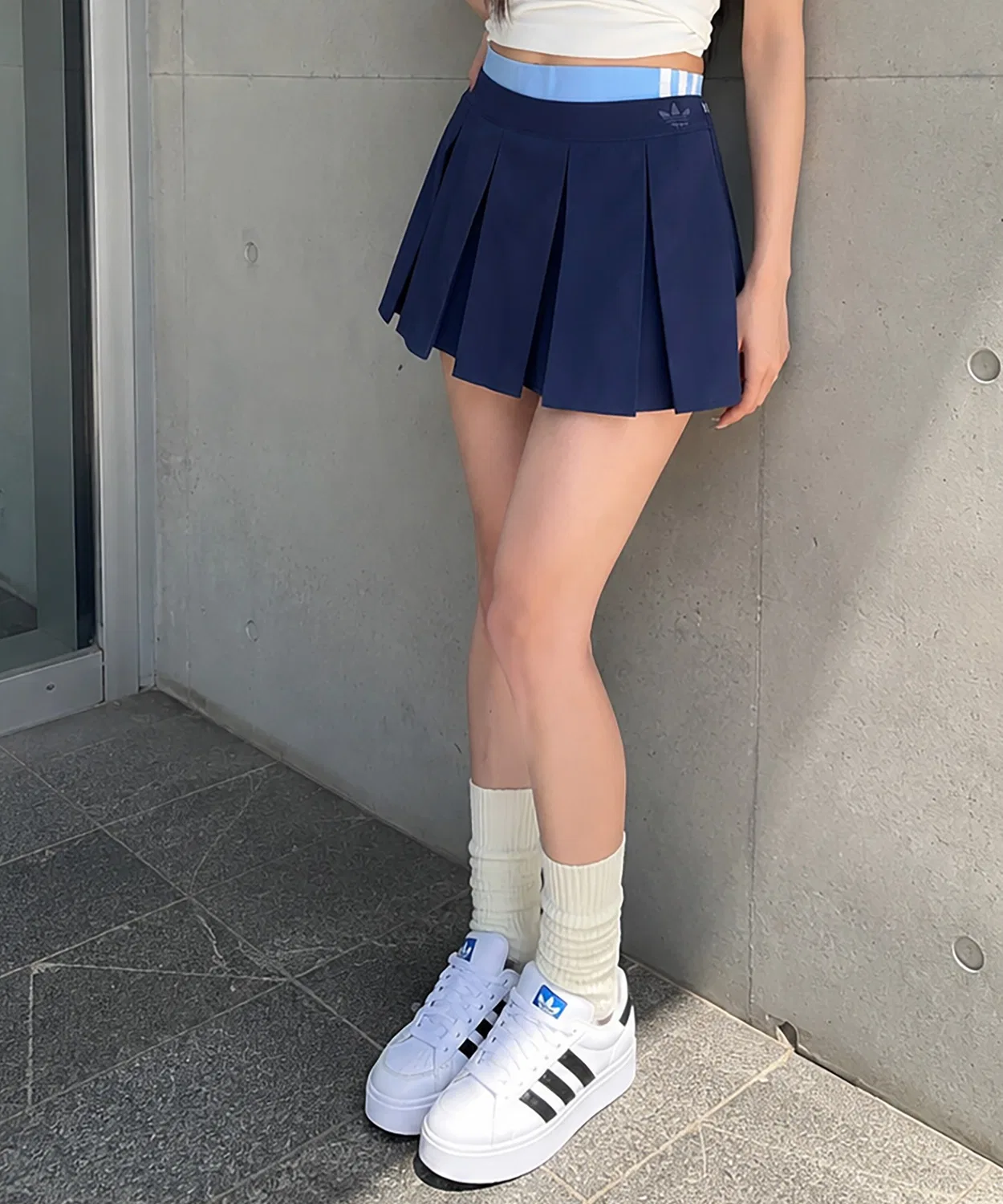 Женская мини-юбка плиссе с принтом Texas A&M Aggies Adidas, Indigo Blue