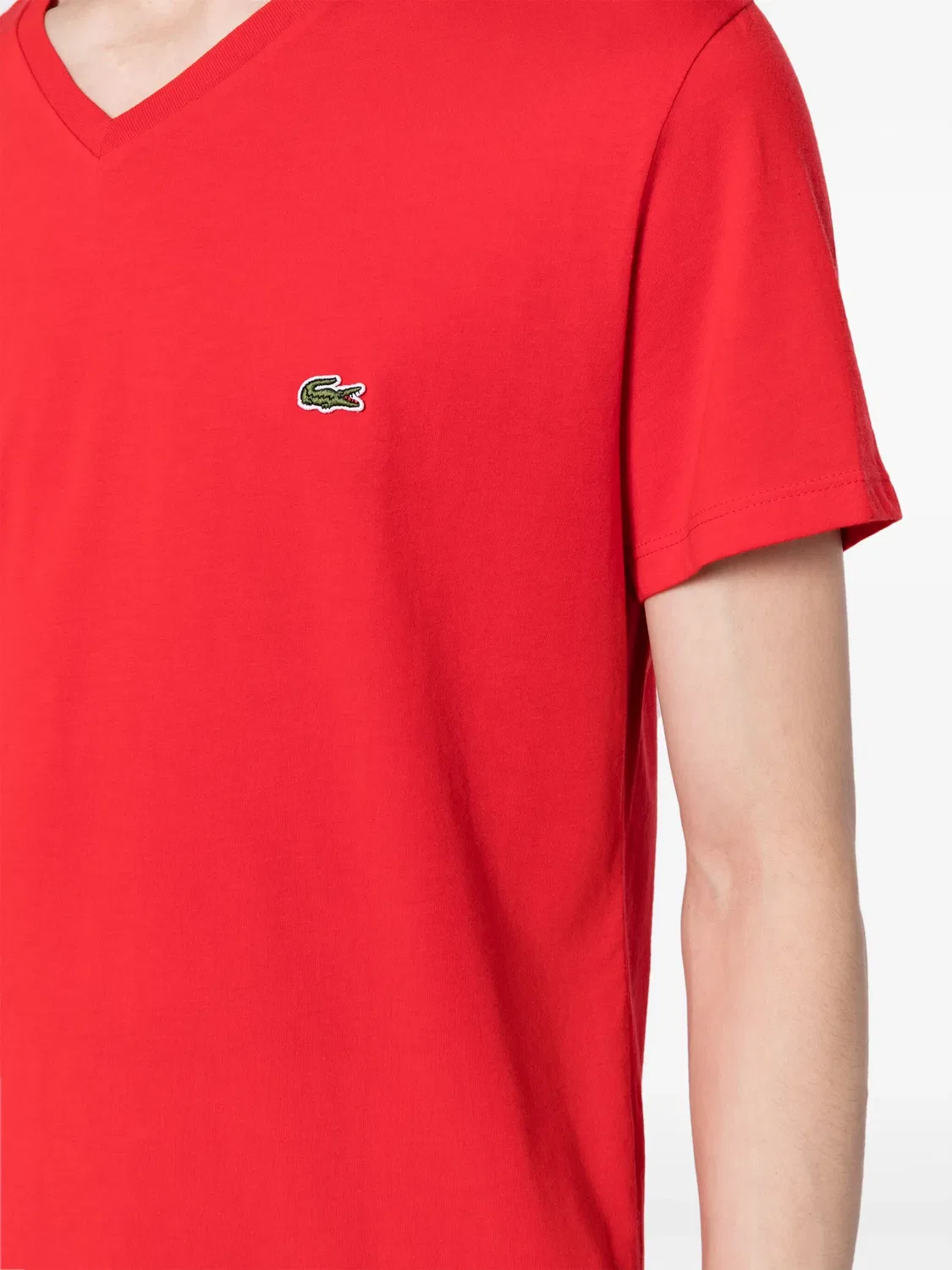 Футболка с вышитым логотипом Lacoste, красный — фото 2