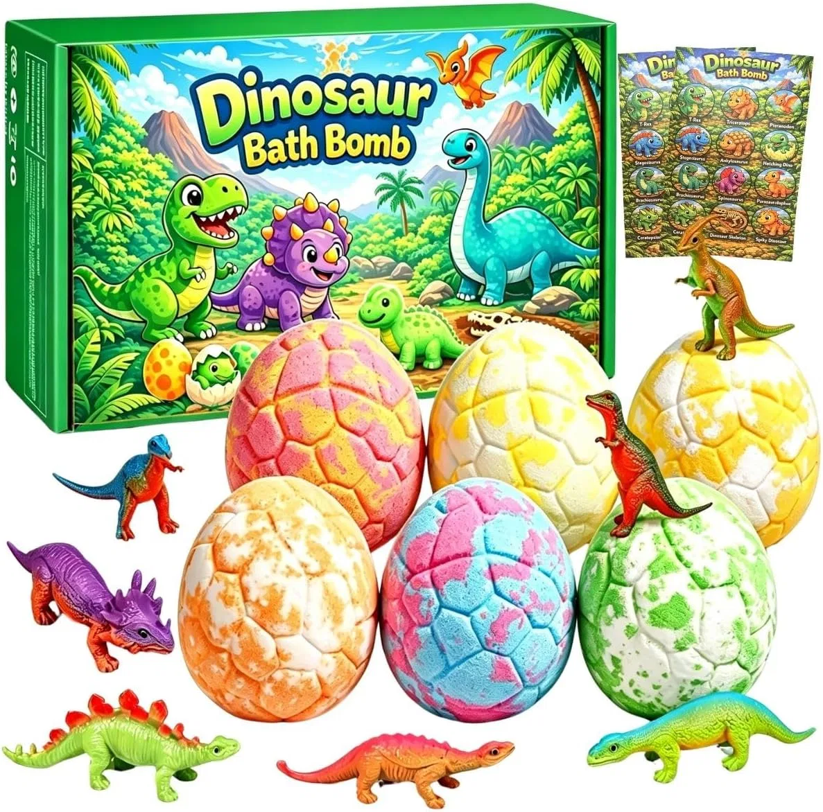 Набор детских бомбочек для ванны Dinosaurier, 12 шт, 90 г каждая, в подарочной коробке Generisch