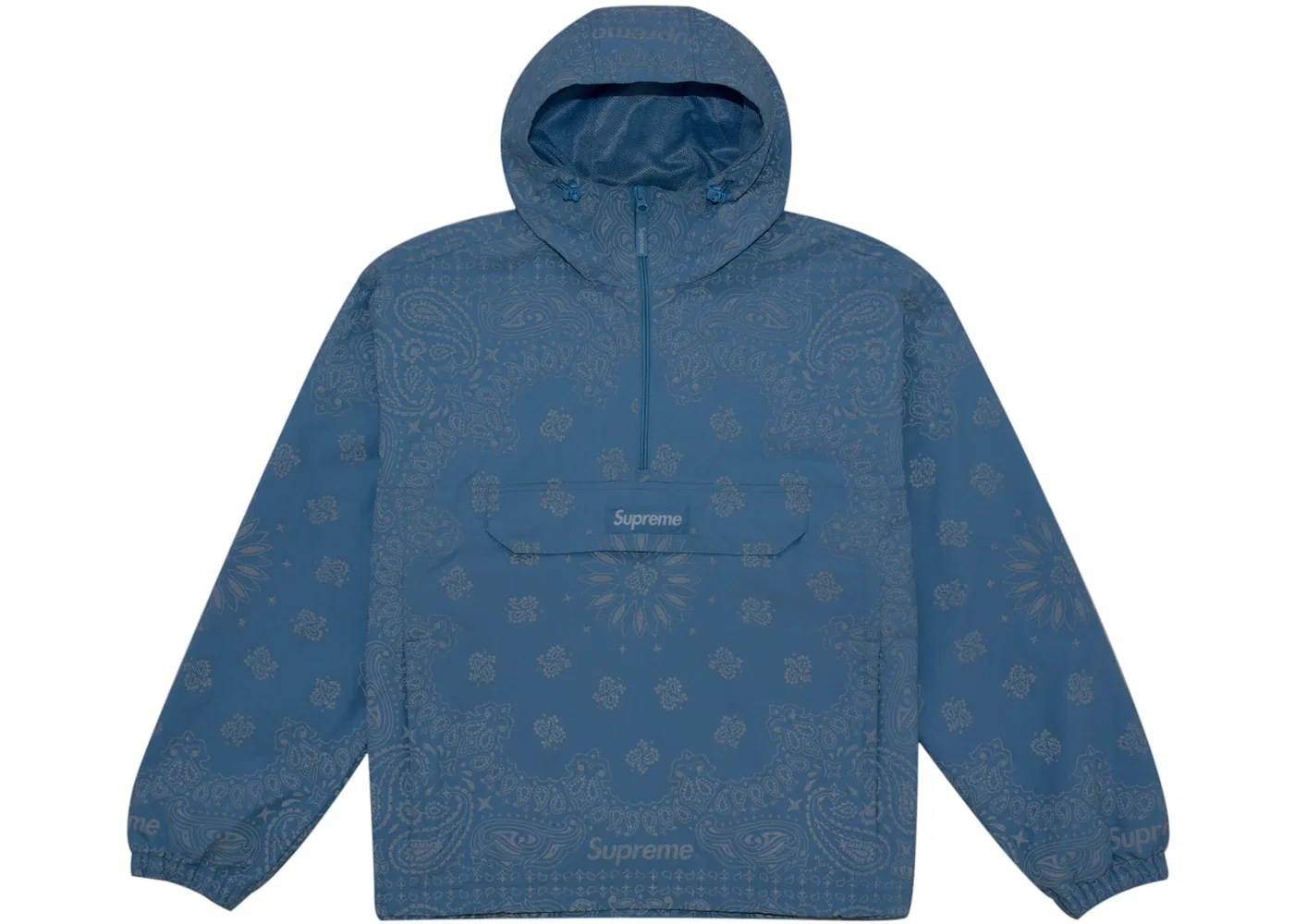 Мужской анорак с принтом банданы Supreme Reflective Bandana Anorak, цвет Light Blue — фото 3