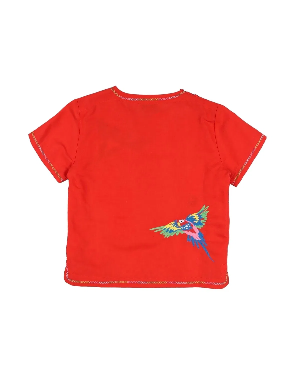 Детская футболка для девочек с вышивкой Stella Mccartney Kids, оранжевый — фото 2