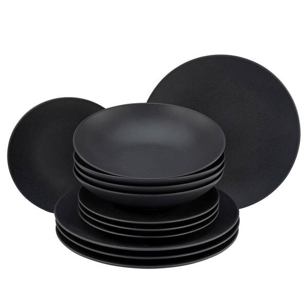 

Сервиз обеденный soft touch (12 шт.) Creatable, черный