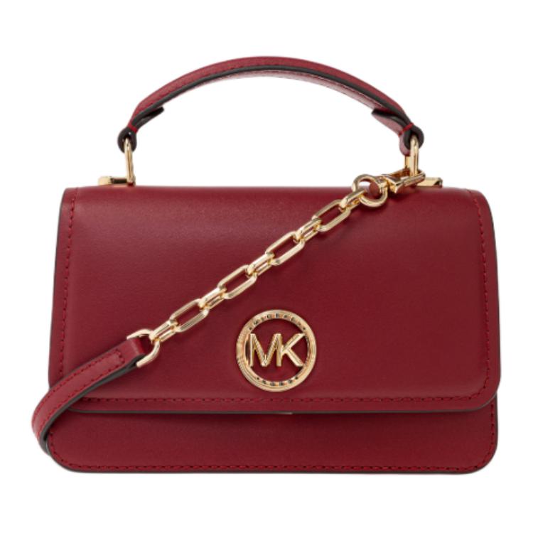 

Кожаная сумка через плечо, кроссбод, женская сумка темно-красная MICHAEL KORS