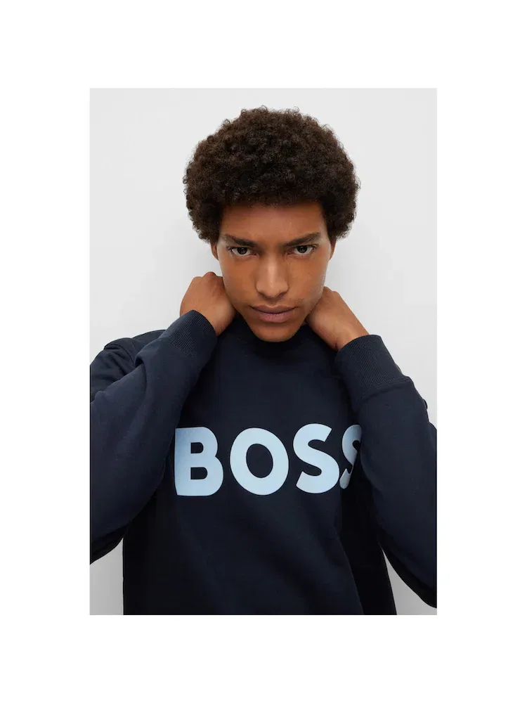 Свитшот с флок-принтом BOSS, Navy — фото 2