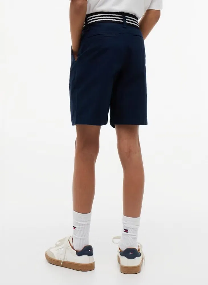 Шорты чиносы свободные с ремнем Tommy Hilfiger, темно-синий — фото 2