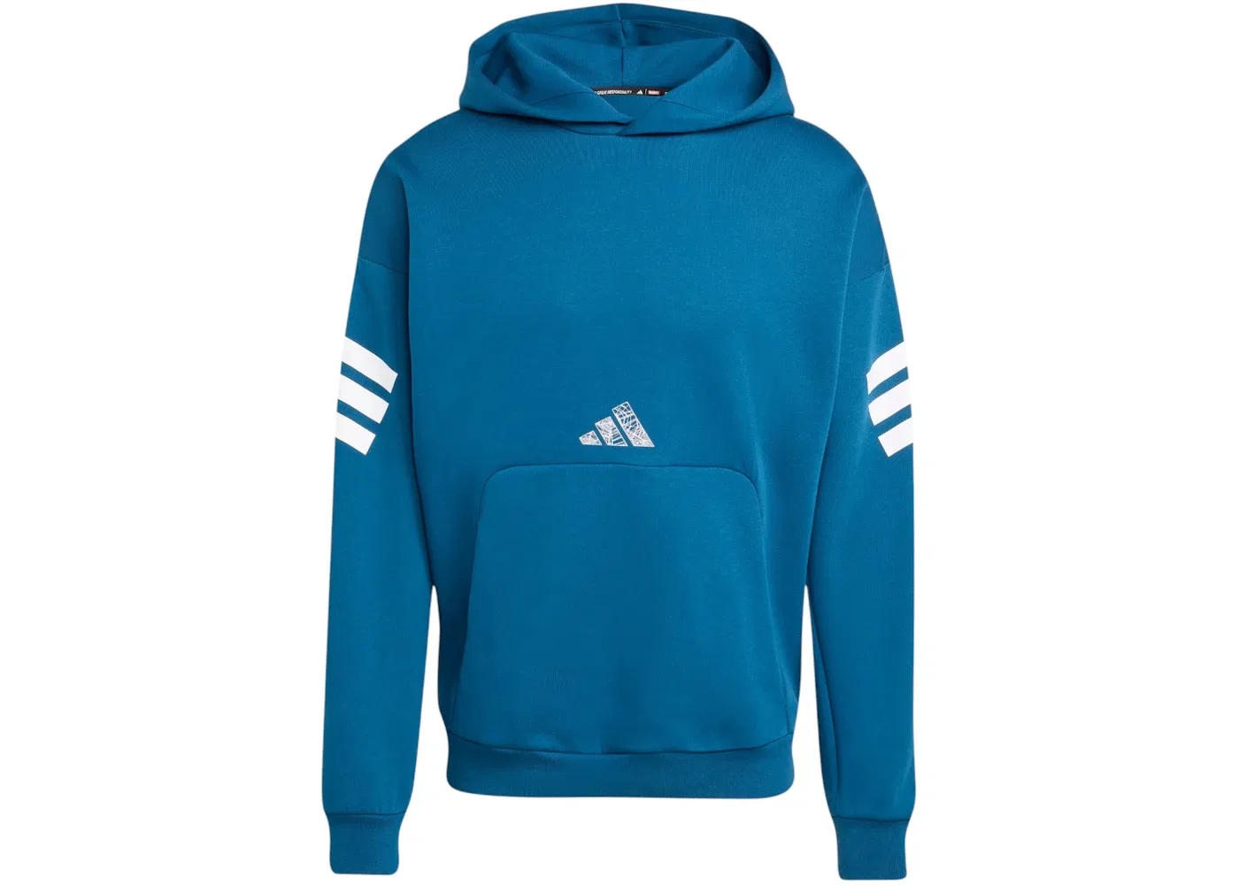 Мужское хлопковое худи с принтом Spider-Man Blue Night Adidas, цвет Spider-Man Blue Night