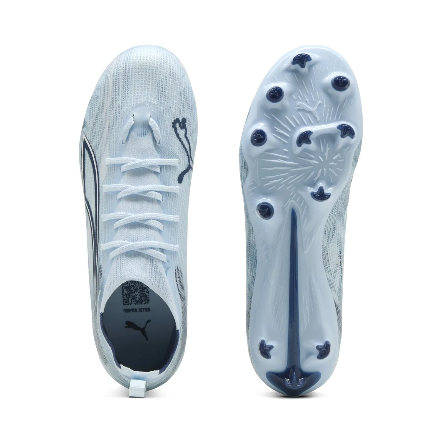 Детские футбольные бутсы ULTRA 6 PRO FG/AG PUMA, Icy Blue White Jewel — фото 4
