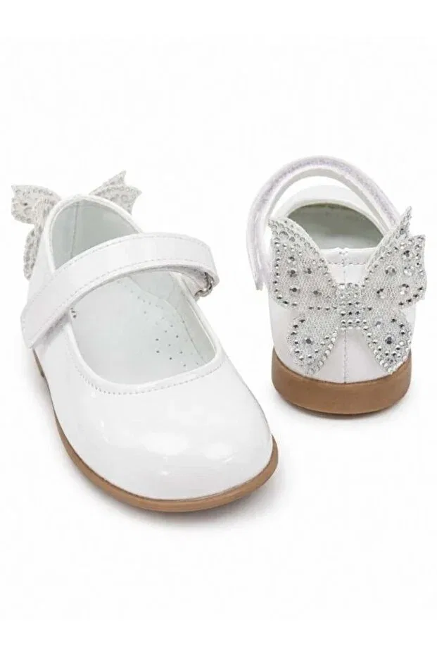 Детские балетки для девочек с принтом Zekids, White