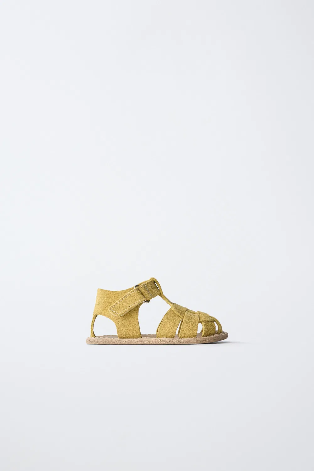 Кожаные сандалии с ремешком ZARA, Mustard