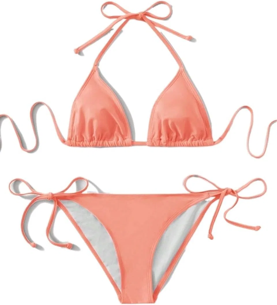 Женский бикини-сет с высокой талией Cute, Coral Orange