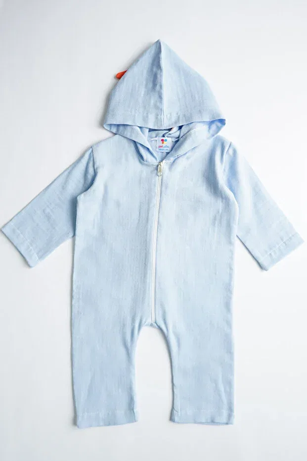 Детский комбинезон для девочек и мальчиков с длинным рукавом X silk atlas girl boy baby and child muslin dinosaur jumpsuit Nurbeli, Blue — фото 2