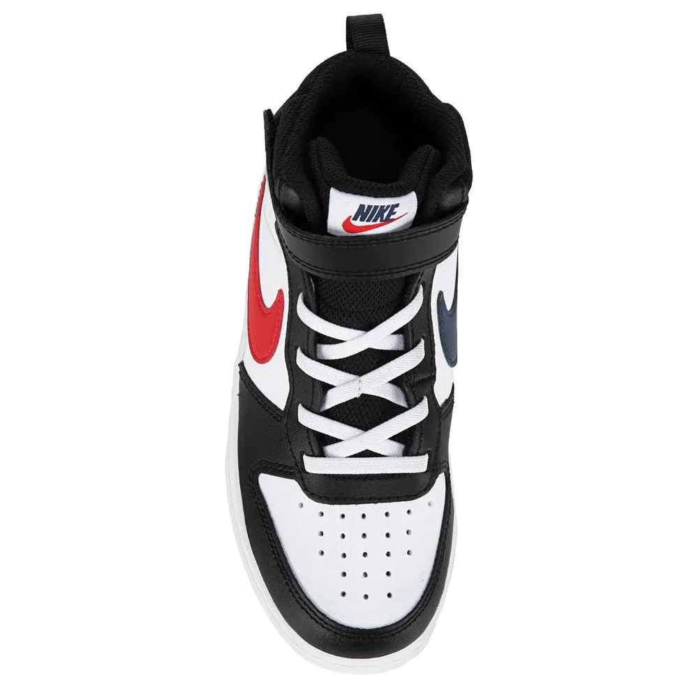 Детские высокие кроссовки Court Borough Mid 2 Nike, White/Black/Red/Navy — фото 4
