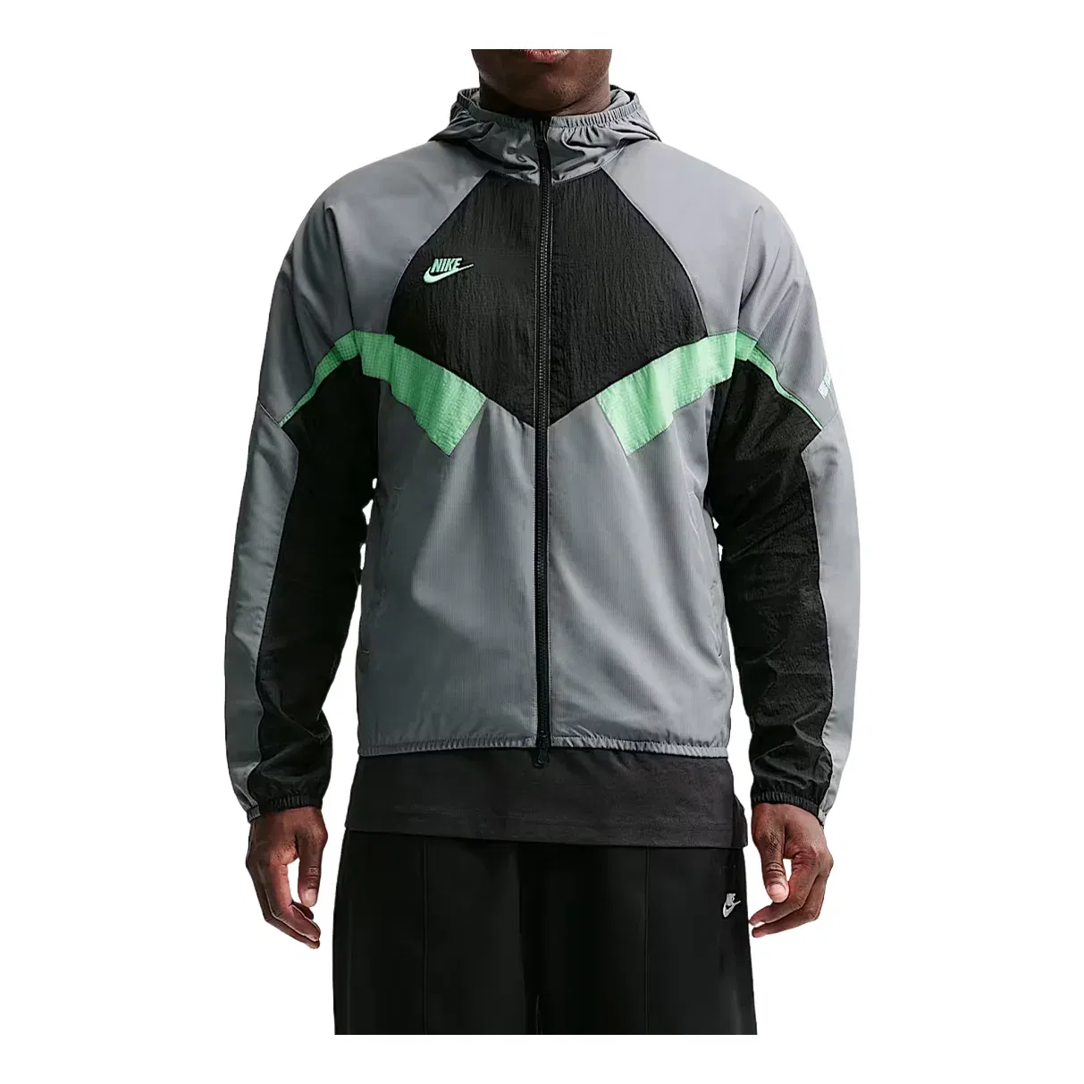 Мужская куртка Premier Repel Hooded Woven Track Jacket 'Illusion Green Cool Grey Black' Nike, Illusion Green/Cool Grey/Black