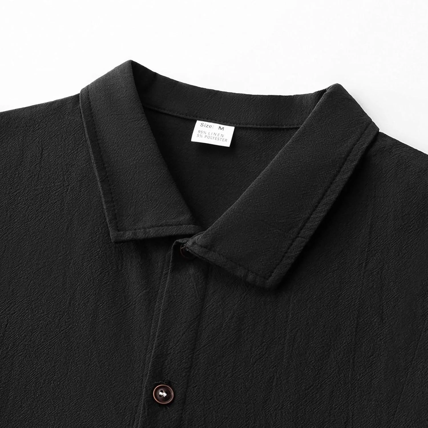 Мужская рубашка с коротким рукавом, slim fit, чёрный — фото 4