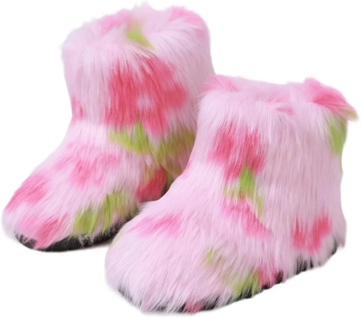 Детские зимние сапоги для девочек с меховой подкладкой FUNCOS, Pink Green