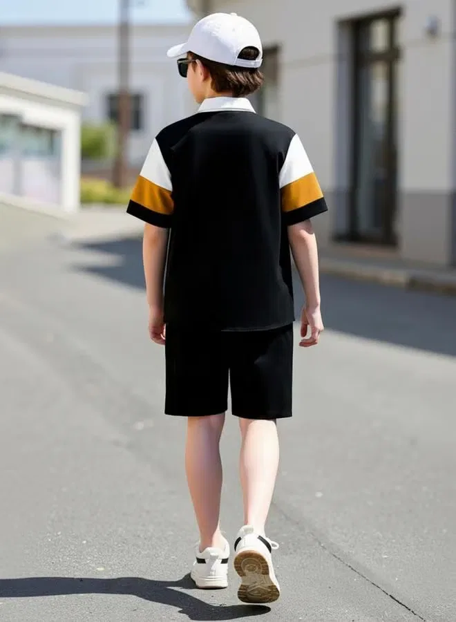 Комплект рубашка и шорты Teen Boys Color Block Take Two, мультиколор — фото 2