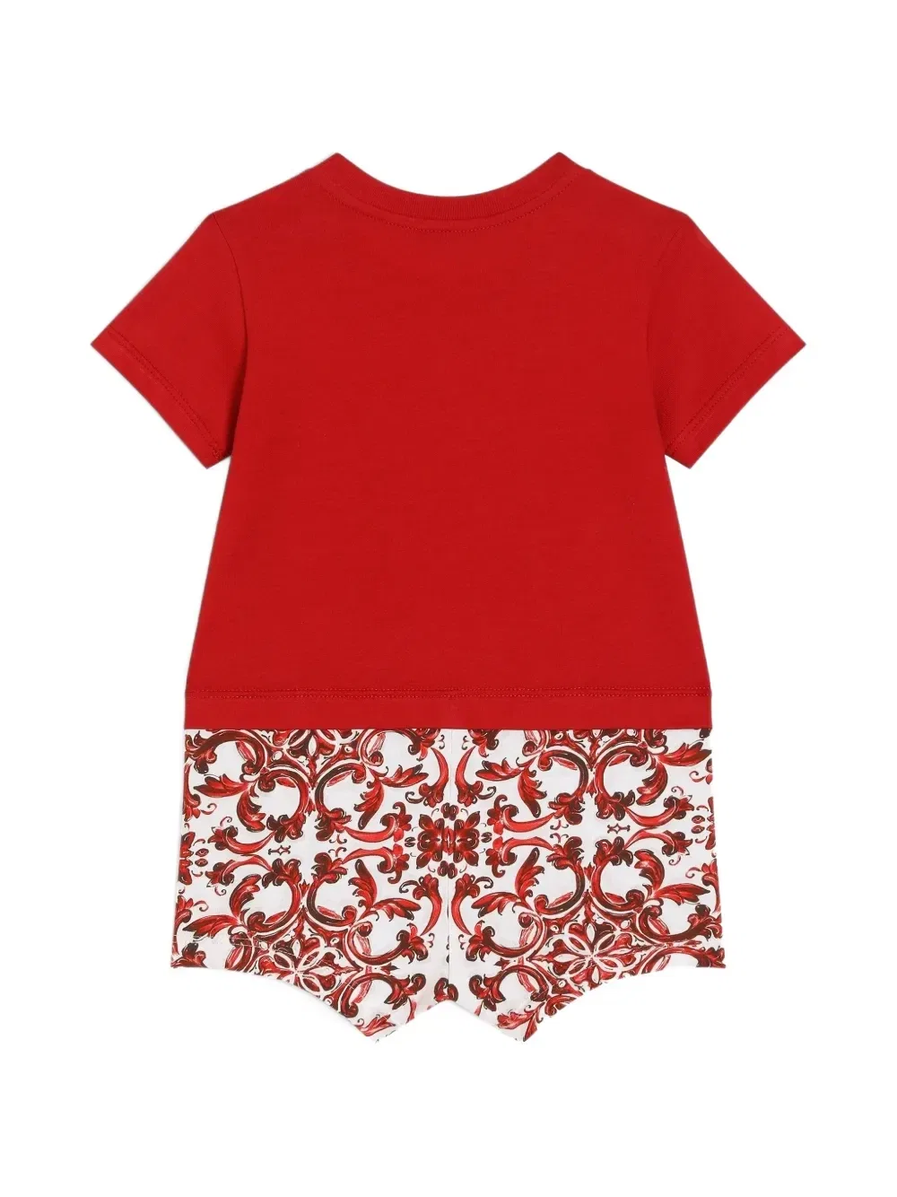 Ромпер из джерси с принтом Majolica Dolce & Gabbana Kids, красный — фото 2