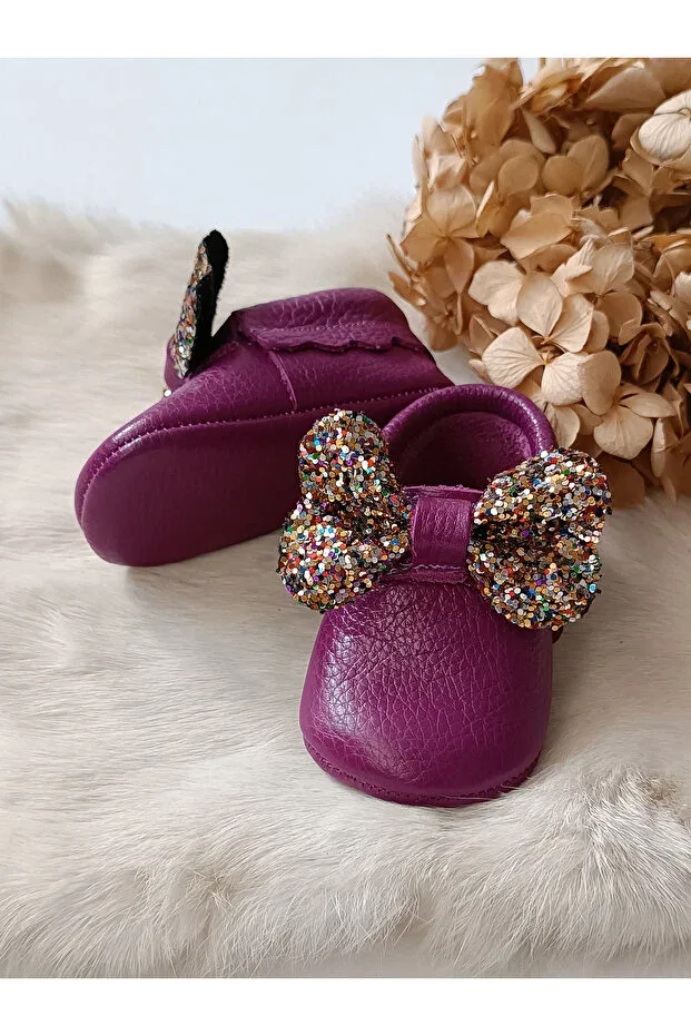Детские мокасины для девочек из натуральной кожи Sofia Hodore, Purple — фото 3