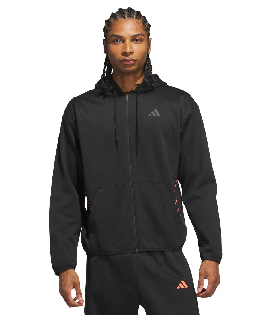 Куртка-худи с капюшоном Crazy Warm на молнии, мужская adidas, Black Solar Turbo