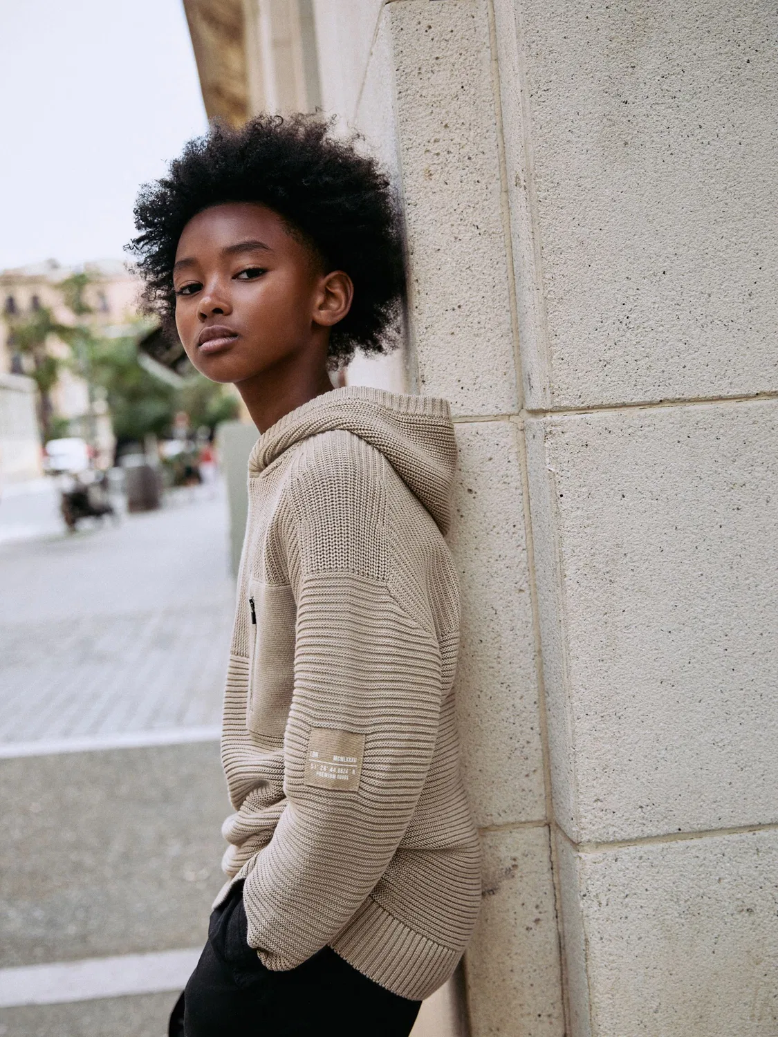Худи утилитарное вязаное, модель Utility Knitted Hoodie Next, нейтральный