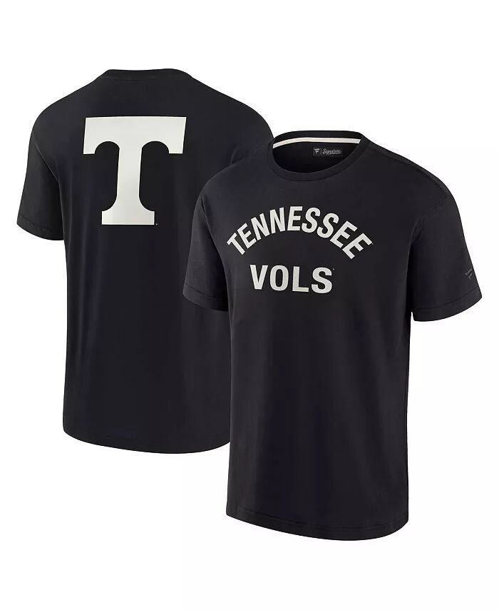 

Мужская и женская черная футболка Tennessee Volunteers с коротким рукавом, супермягкая Fanatics Signature