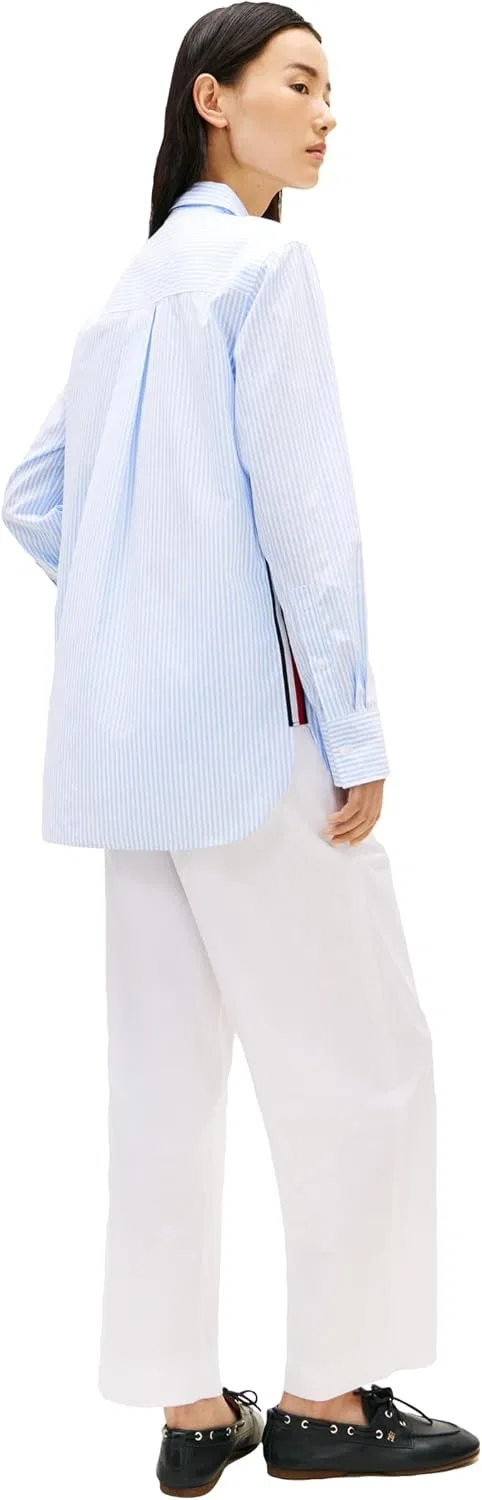 Женская рубашка с длинным рукавом Oxford Tommy Hilfiger, Classic Ithaca White Vessel Blue — фото 4