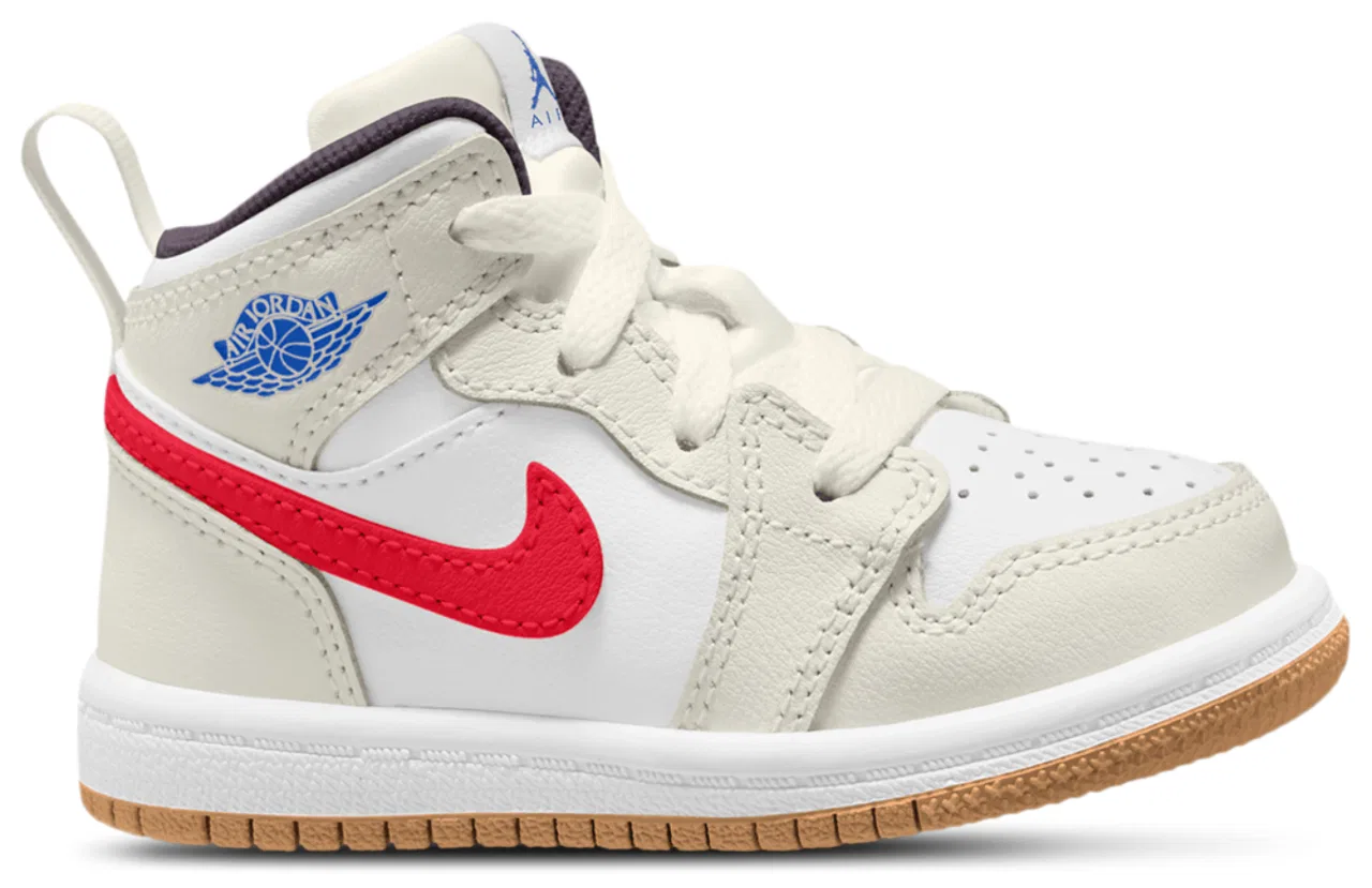 Кроссовки для девочек AJ 1 Mid Jordan, цвет Red/Beige/White