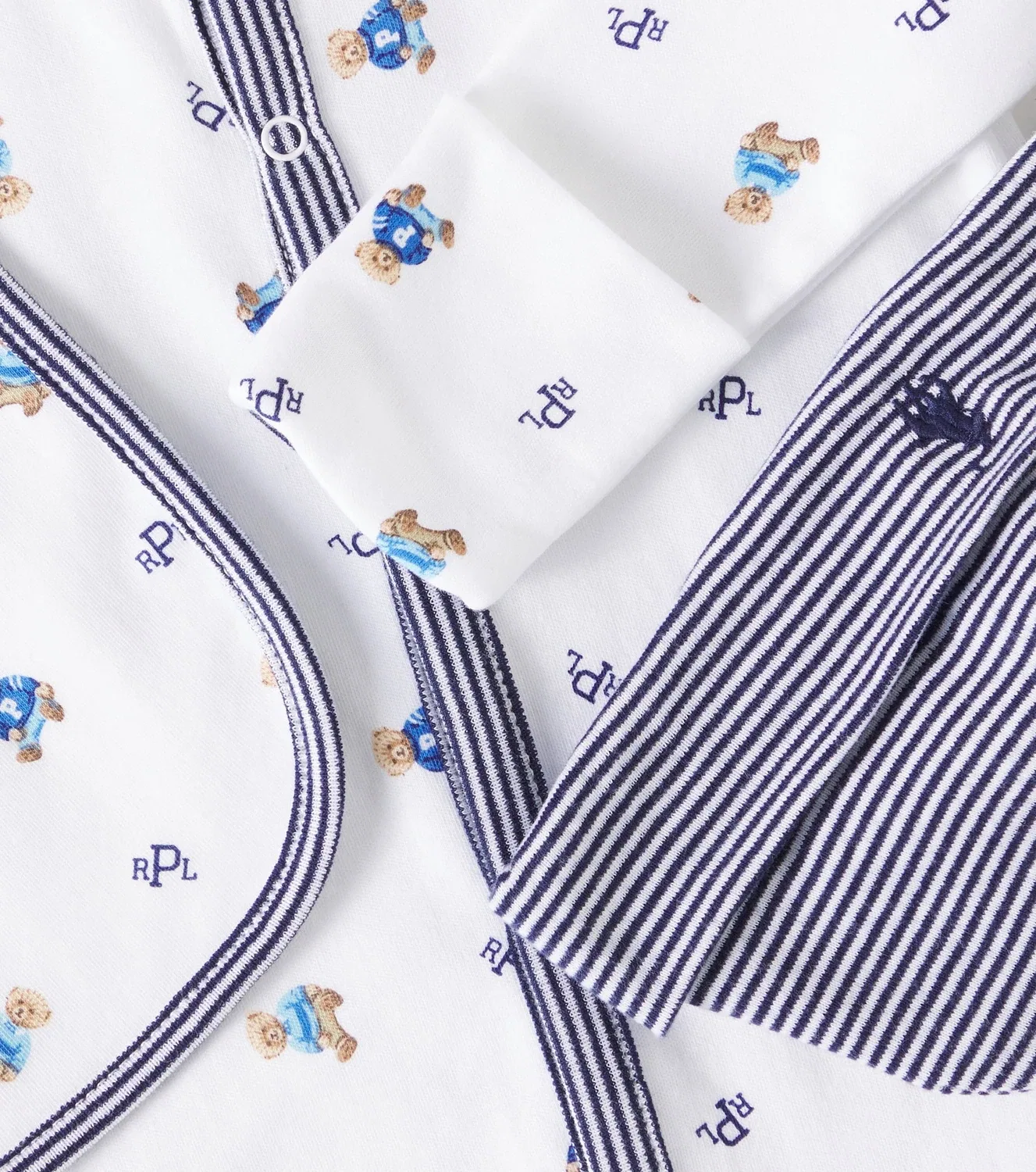 Комбинезон хлопковый комплект из 3 предметов Polo Ralph Lauren Kids, белый — фото 3