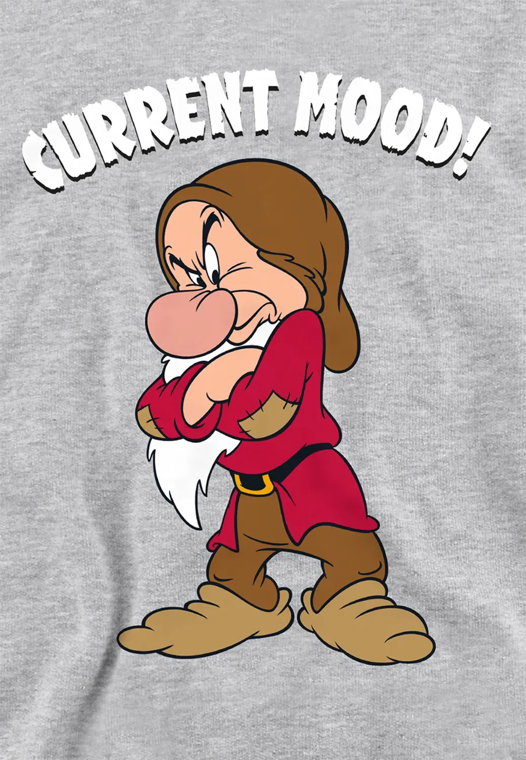 Детский худи с принтом Grumpy Youth Kids Pull-Over Hoodie Snow White, Grey — фото 2