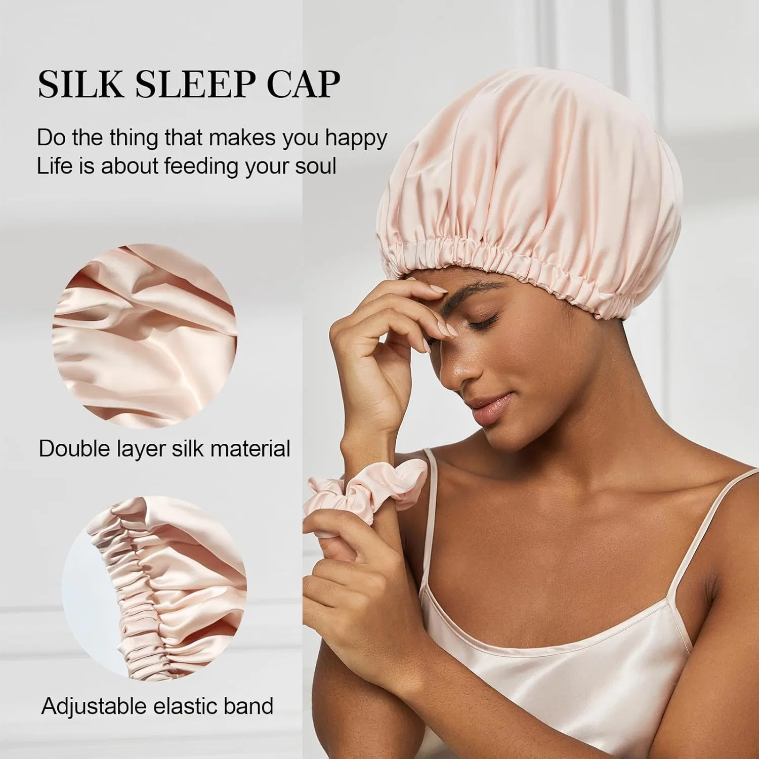 Шапочка для душа Silk SSilkday, двойной слой, Bean paste — фото 4
