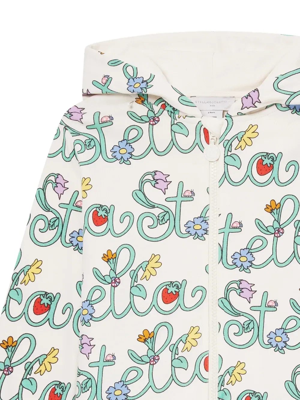 Худи Stella Vine на молнии с логотипом Stella McCartney Kids, белый — фото 3