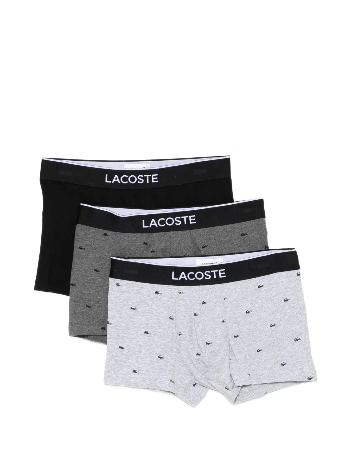 Хлопковые трусы-брифы, набор из 3 Lacoste, серый