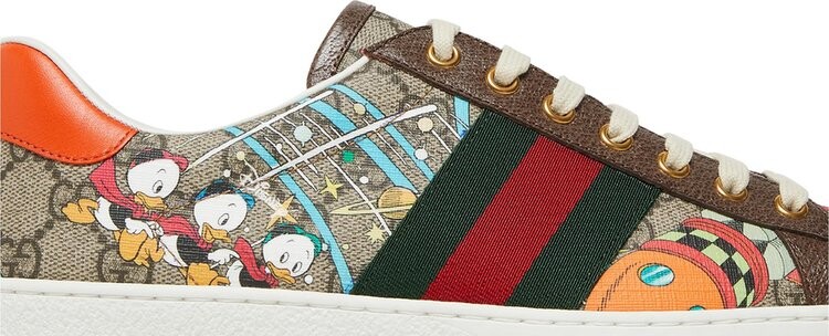 Кроссовки Disney x Gucci Ace Huey, Dewey and Louie, коричневый — фото 3
