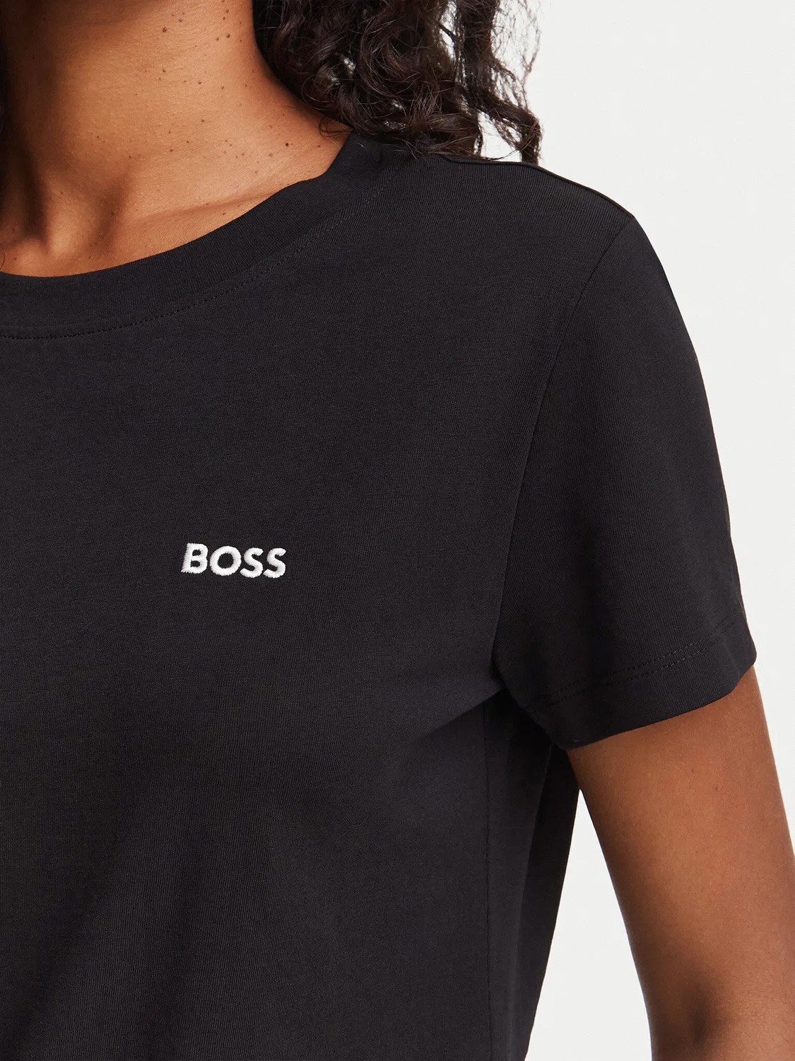 Женская футболка стандартного кроя Boss, черный — фото 4