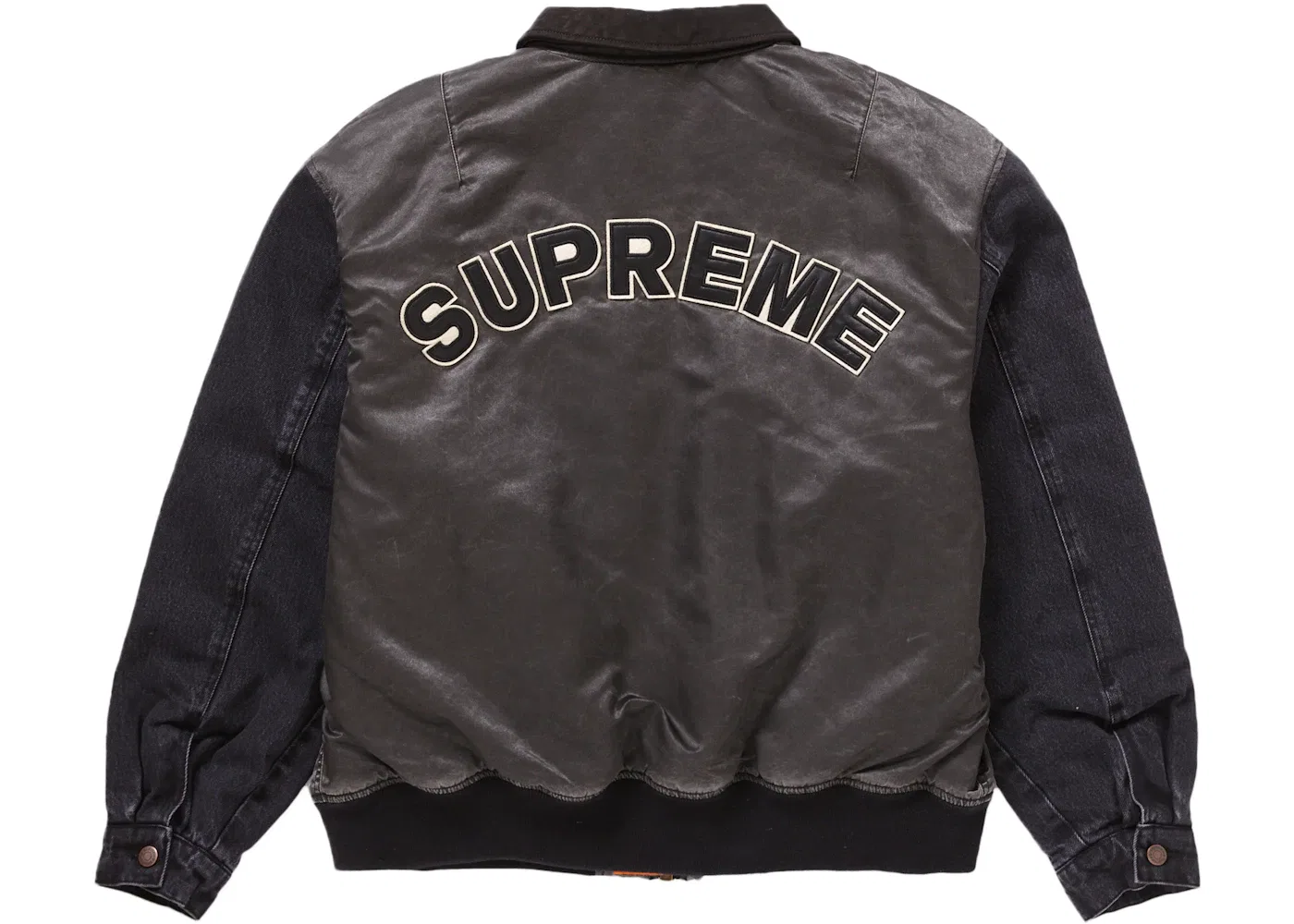 Мужская куртка-бомбер с джинсовыми рукавами MA-1 Supreme, Black