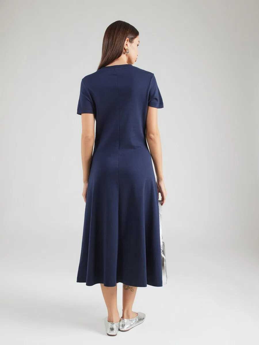 Платье TOMMY HILFIGER 'Interlock Midi Fit And Flare' синего цвета — фото 4