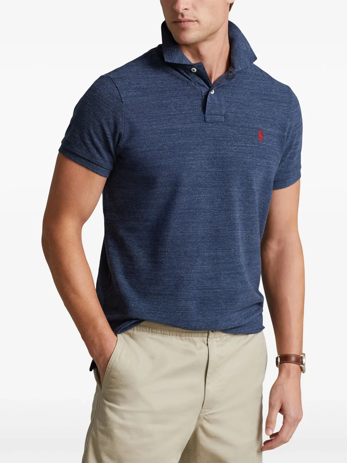 Polo Ralph Lauren Поло с эмблемой в голубом цвете — фото 3