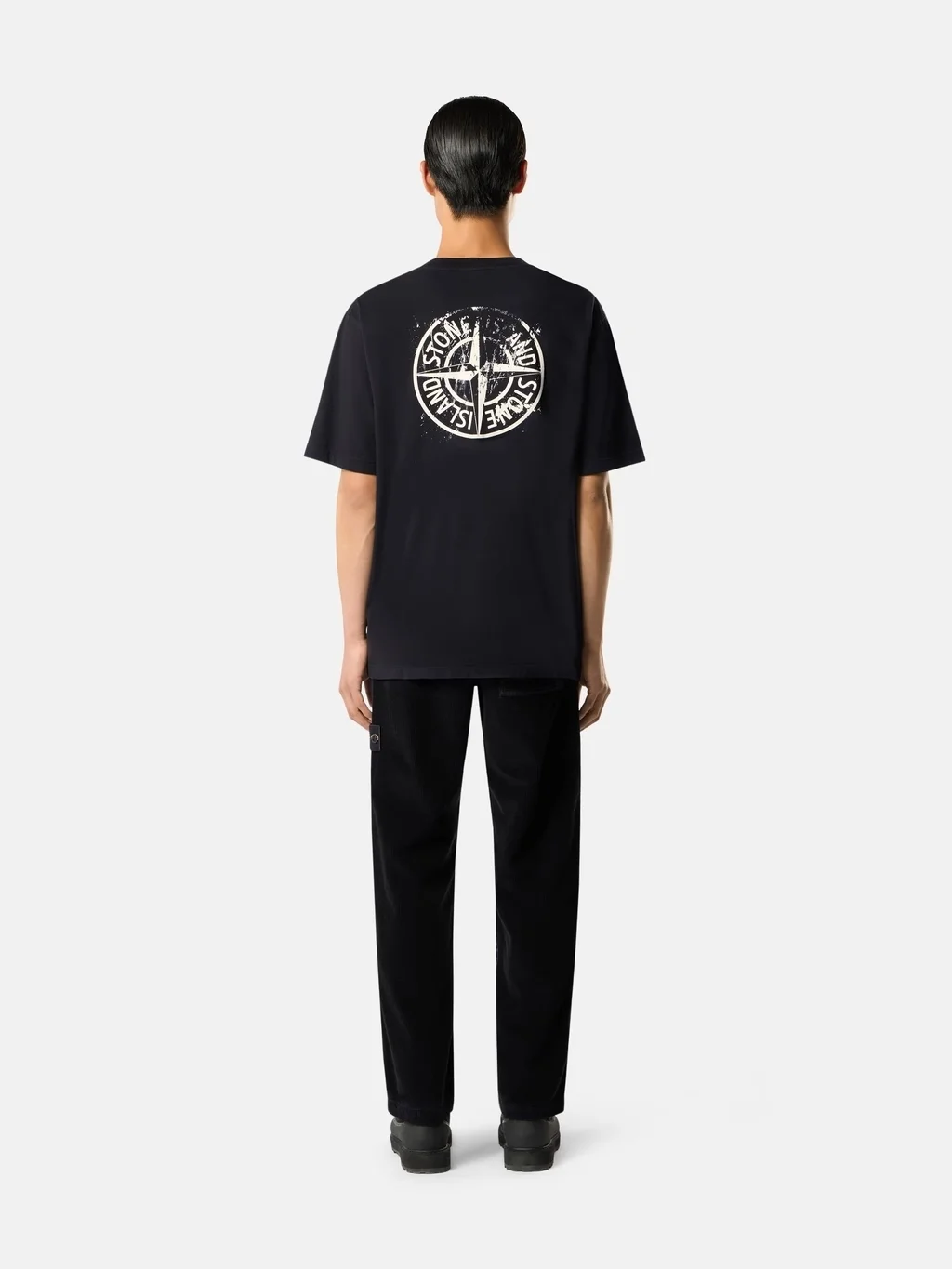 Мужская футболка Stone Island Regular-fit With ‘mud’ Print, черный — фото 4