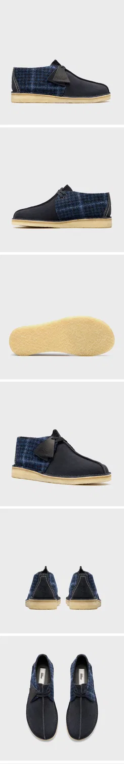Мужские ботинки-дезерты Clarks Originals Desert Trek Navy Harris Tweed Combo — фото 2