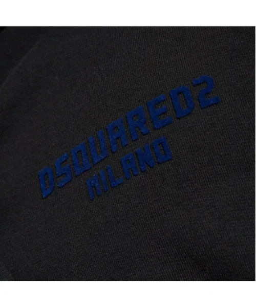 Худи Dsquared2 Milano Regular Fit хлопковое белое с тёмно-синим — фото 2
