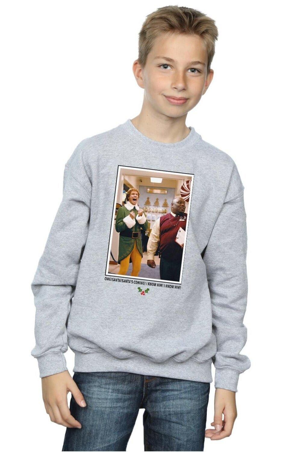 

Толстовка OMG Santa Photo Elf, серый