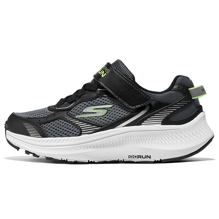 Skechers Kids Synthetic Leather, Textile, Abrasion Resistant, Low top, Kids Lifestyle Shoes, Black Green, Kids' — фото 3
