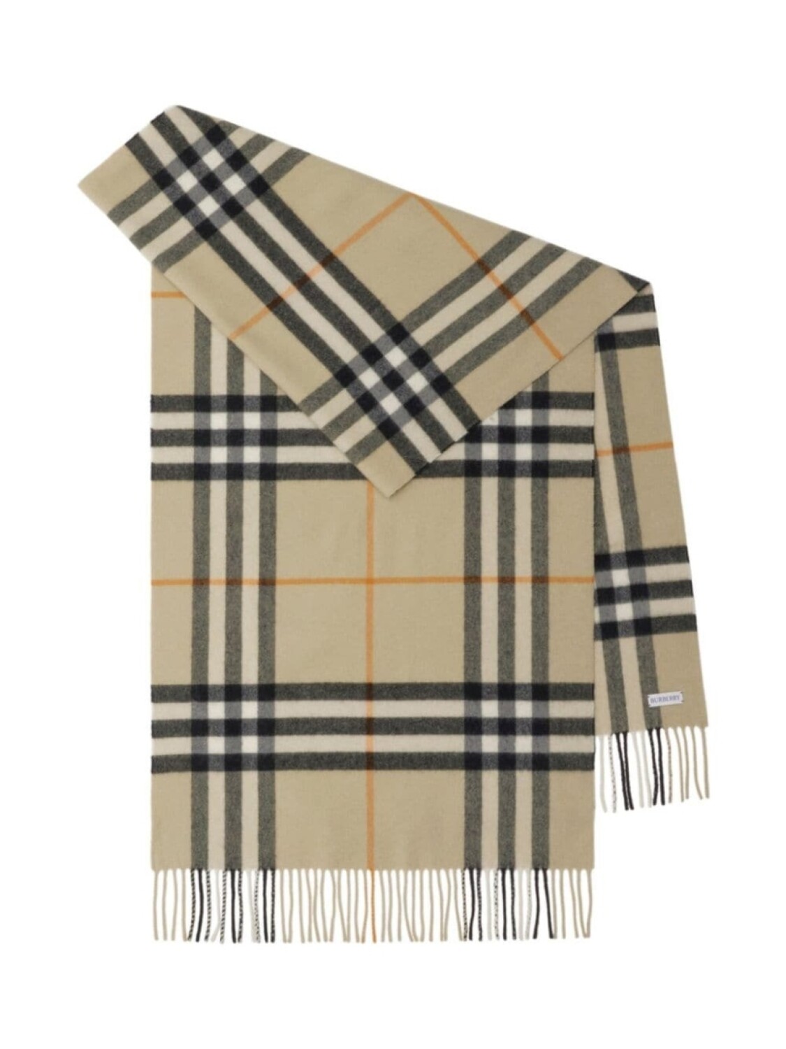Burberry широкий клетчатый кашемировый шарф, нейтральный цвет — фото 2