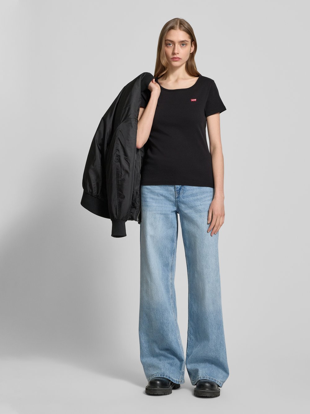 

Футболка с ребристым круглым вырезом в упаковке 2 шт Levi's, черный