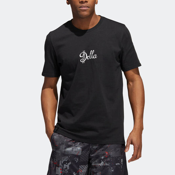 Футболка Men's adidas Alphabet Printing Sports Round Neck Short Sleeve Black T-Shirt, мультиколор — фото 4